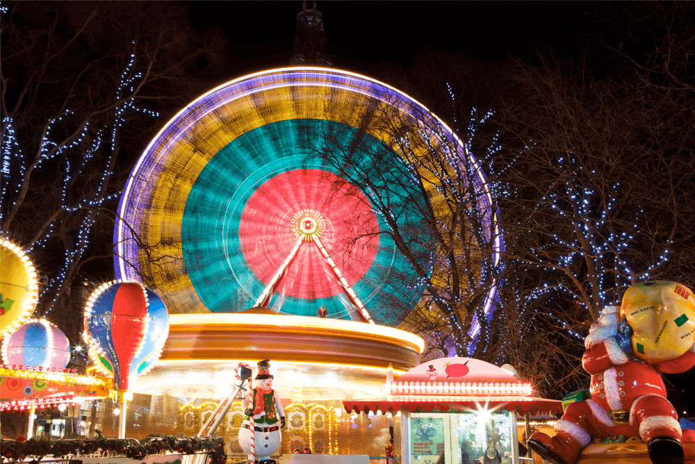 Fairground wheel in the Holidays