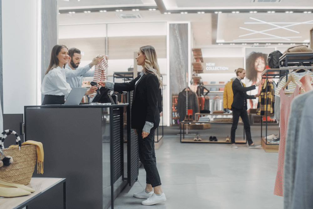 Retail customer in fashion store