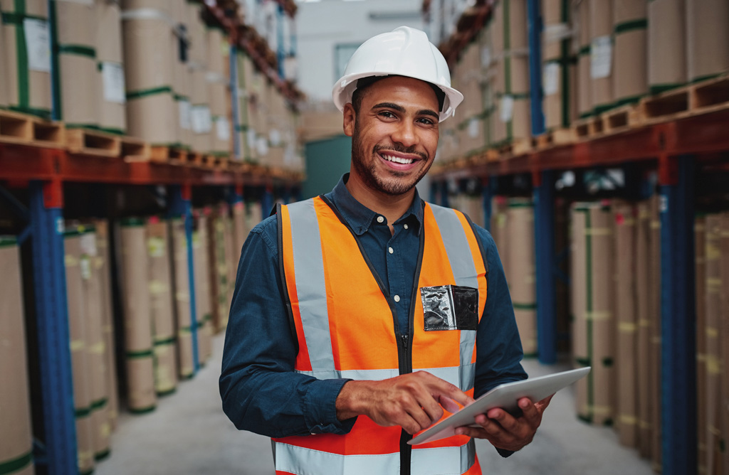 Male Warehouse Worker with Checklist